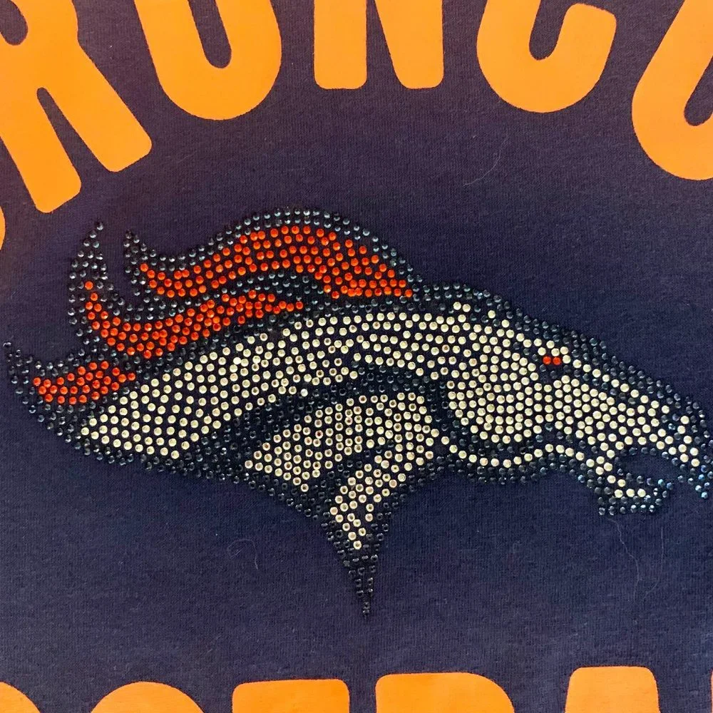 Denver Broncos Touch Women's Waffle Long Sleeve T-Shirt Navy Orange - Small - Picture 9 of 11